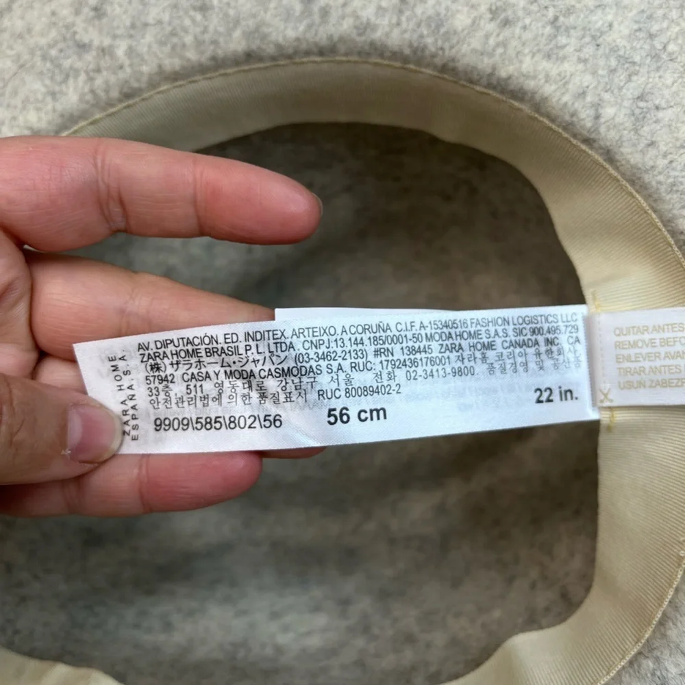 NWT Zara Wool Hat Grey Purple Trim 22” - Picture 7 of 10